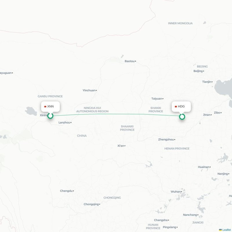 XNN - HDG route map