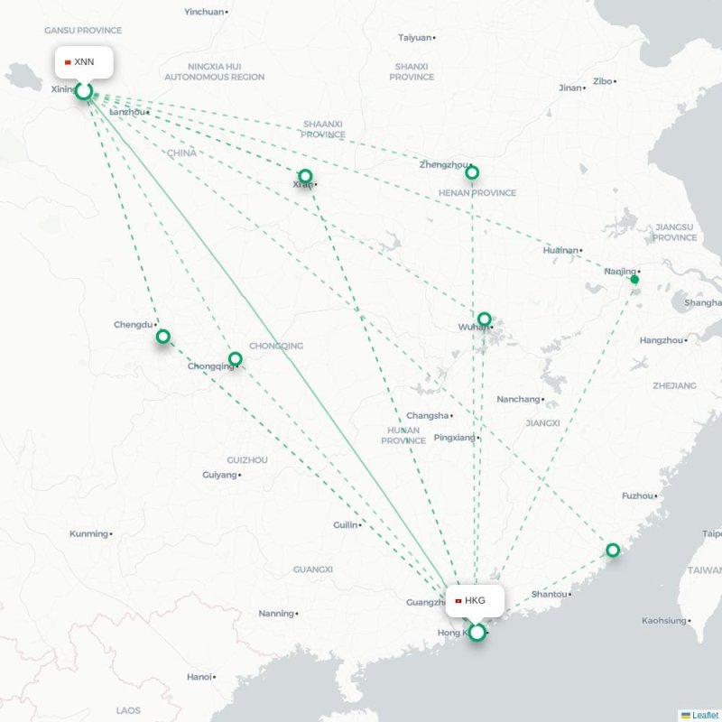 XNN - HKG route map