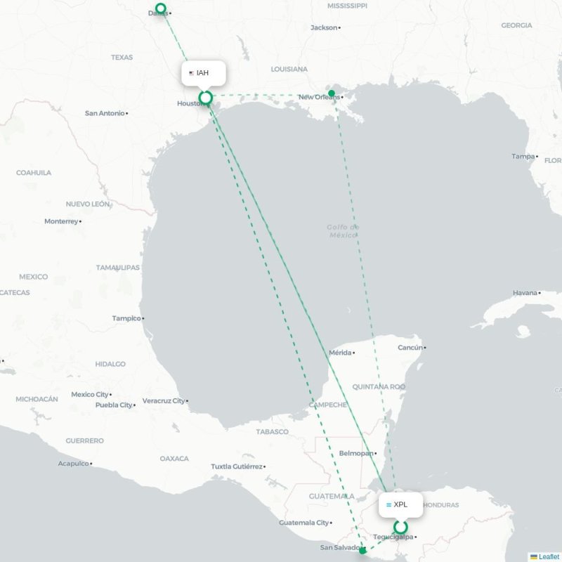 XPL - IAH route map
