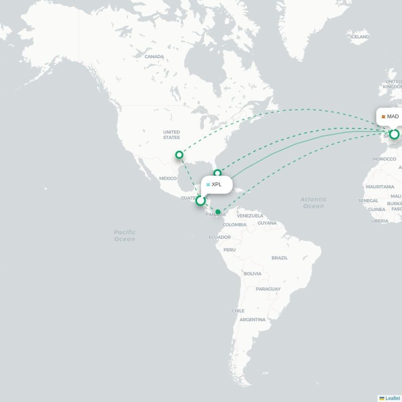 XPL - MAD route map