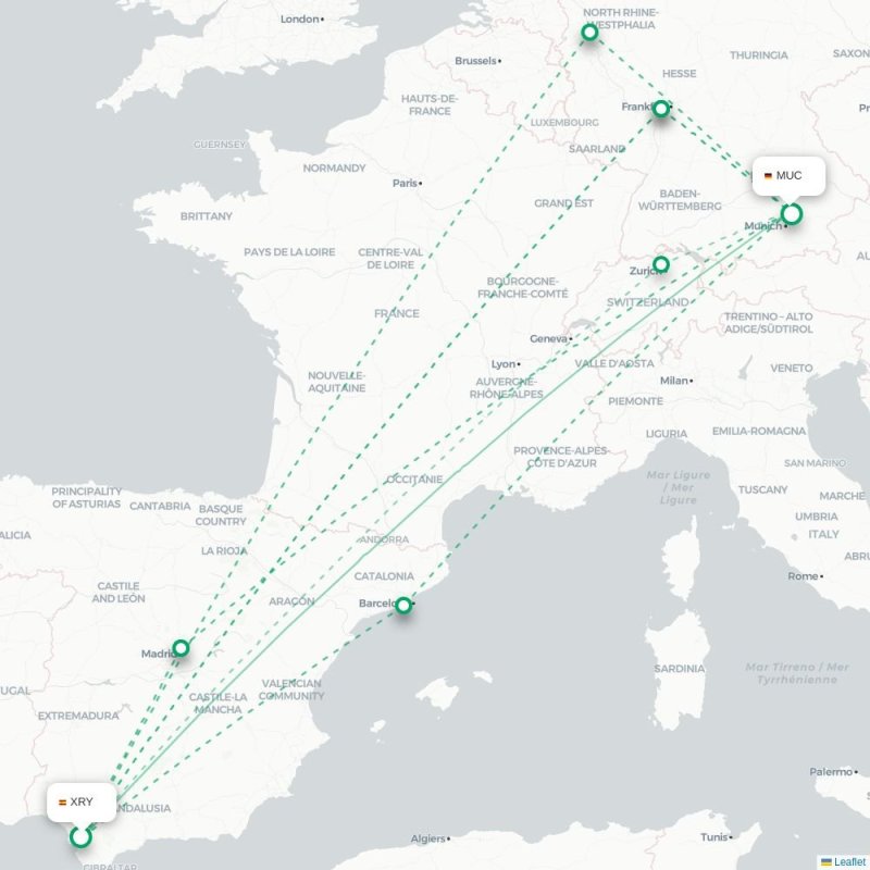 XRY - MUC route map