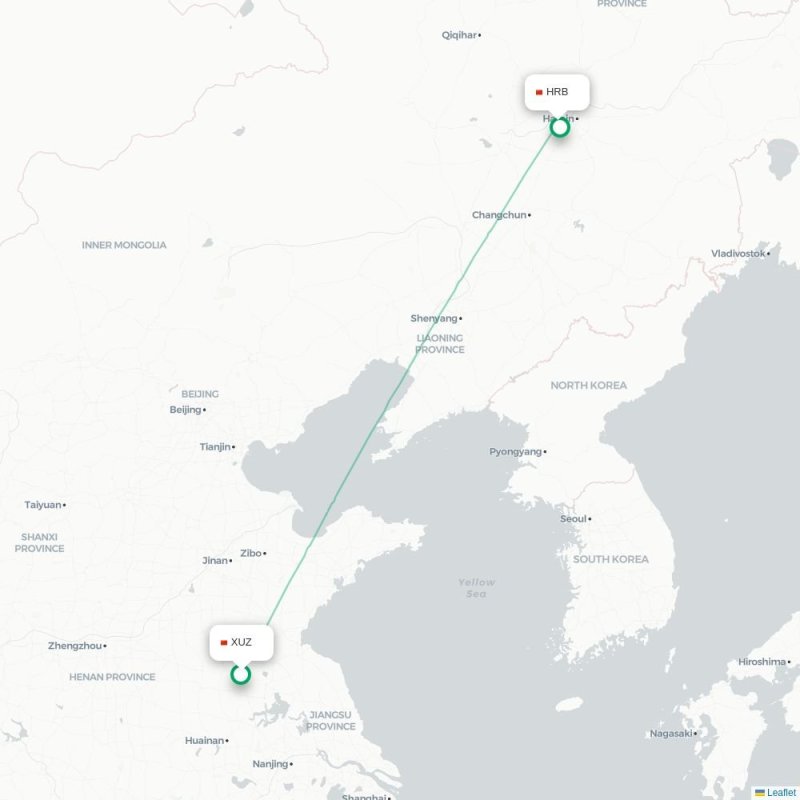 XUZ - HRB route map