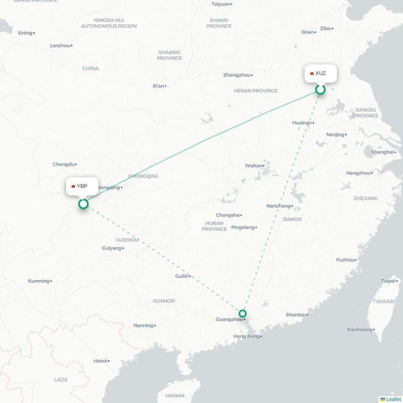 XUZ - YBP route map