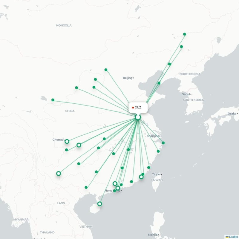 XUZ - JJN route map