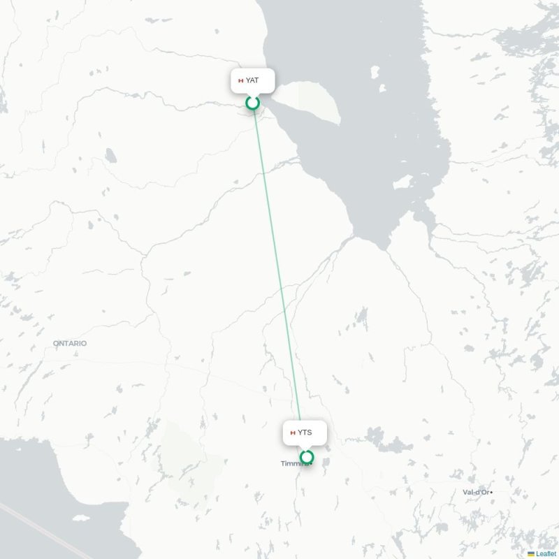 YAT - YTS route map
