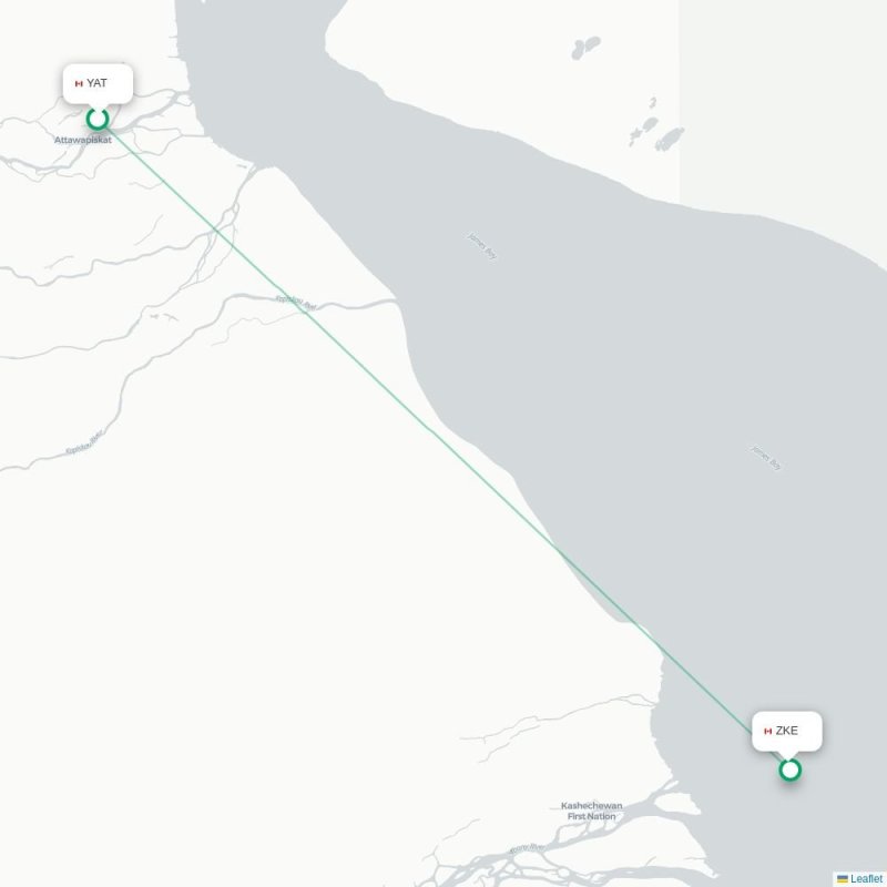 YAT - ZKE route map