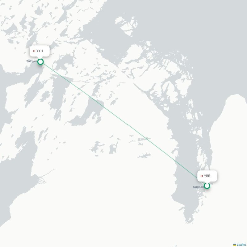 YBB - YYH route map