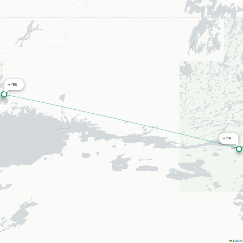 YBE - YSF route map
