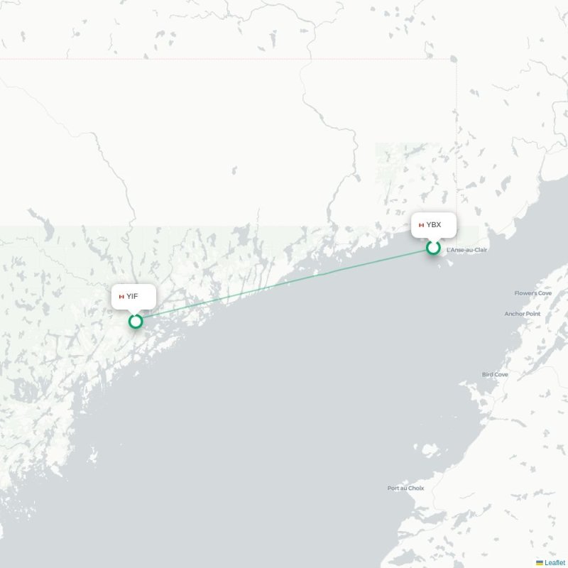 YBX - YIF route map