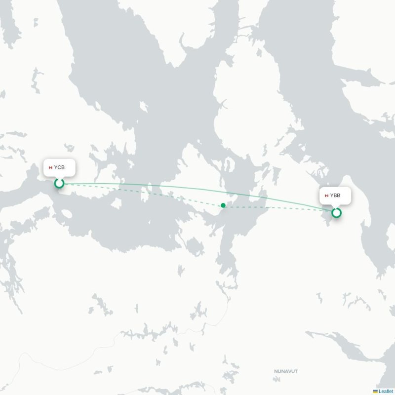 YCB - YBB route map