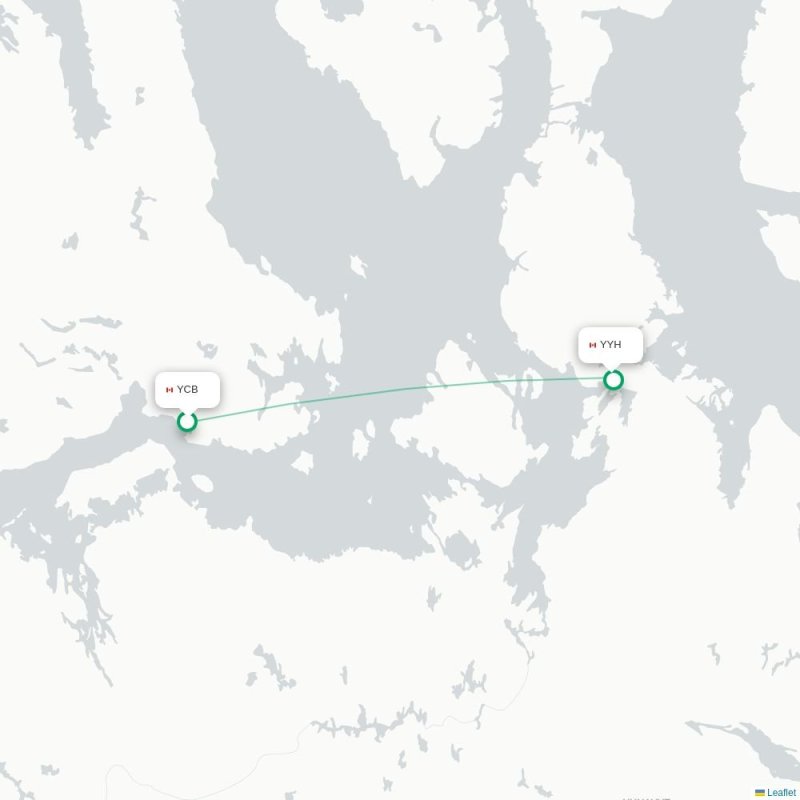 YCB - YYH route map
