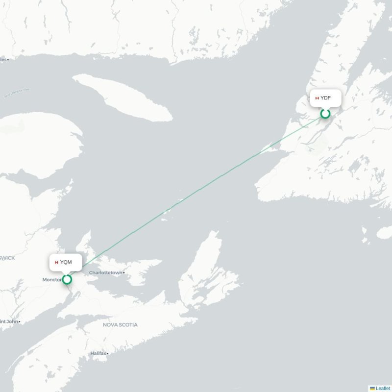 YDF - YQM route map