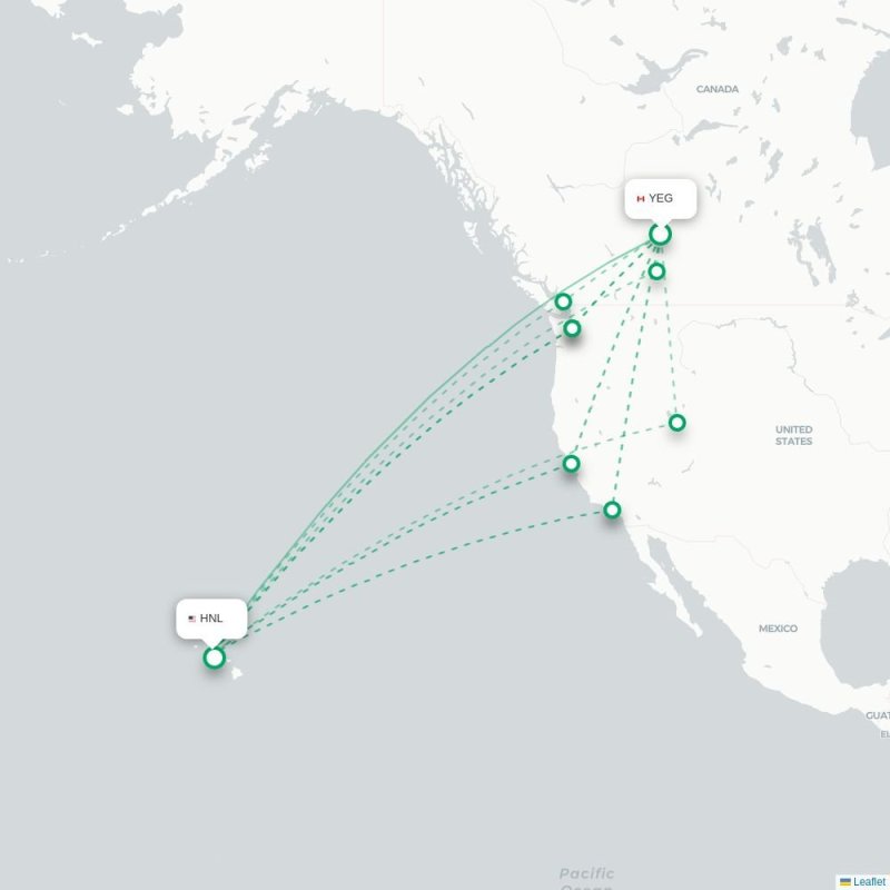 YEG - HNL route map