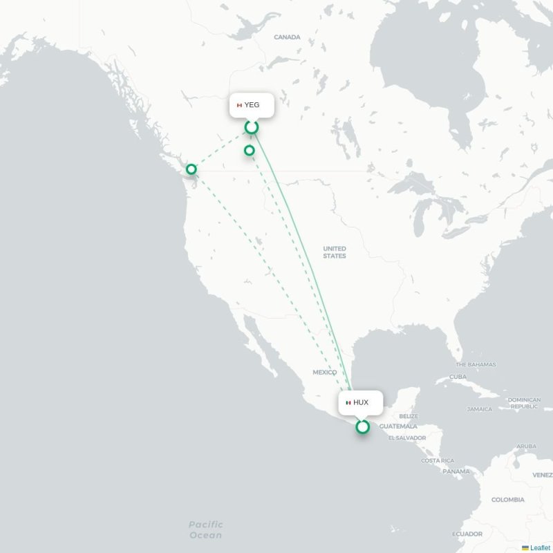 YEG - HUX route map