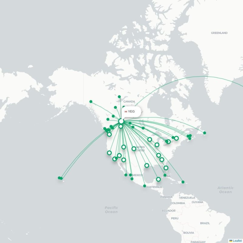 YEG - YKF route map