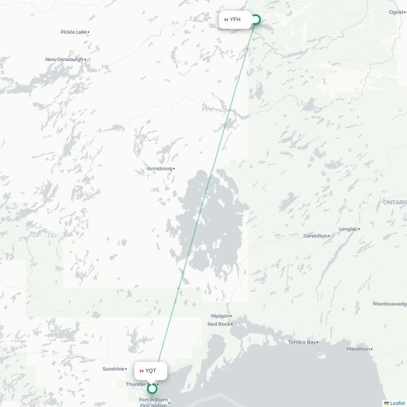 YFH - YQT route map