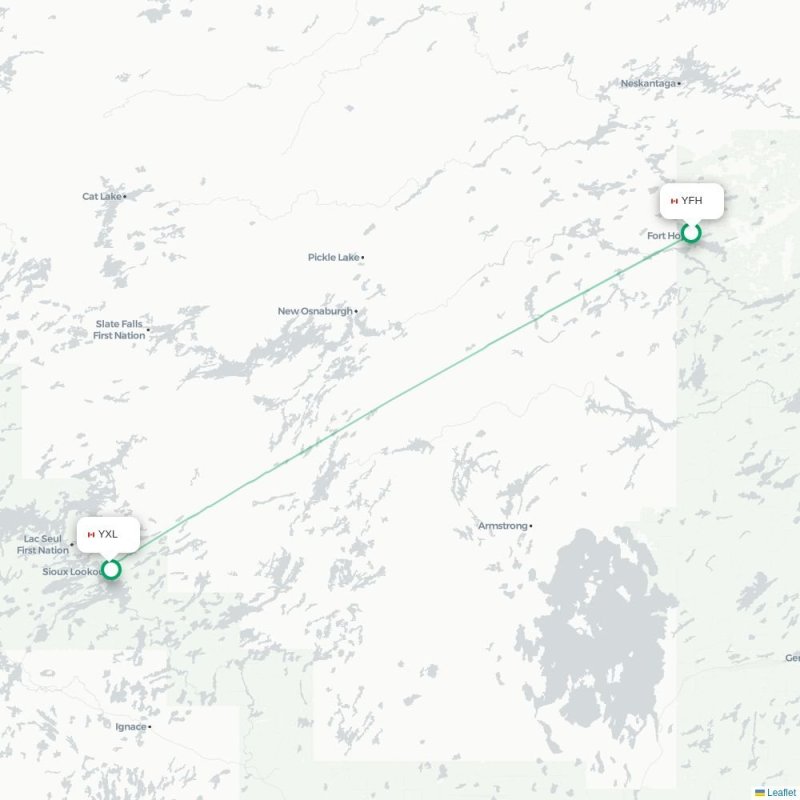 YFH - YXL route map