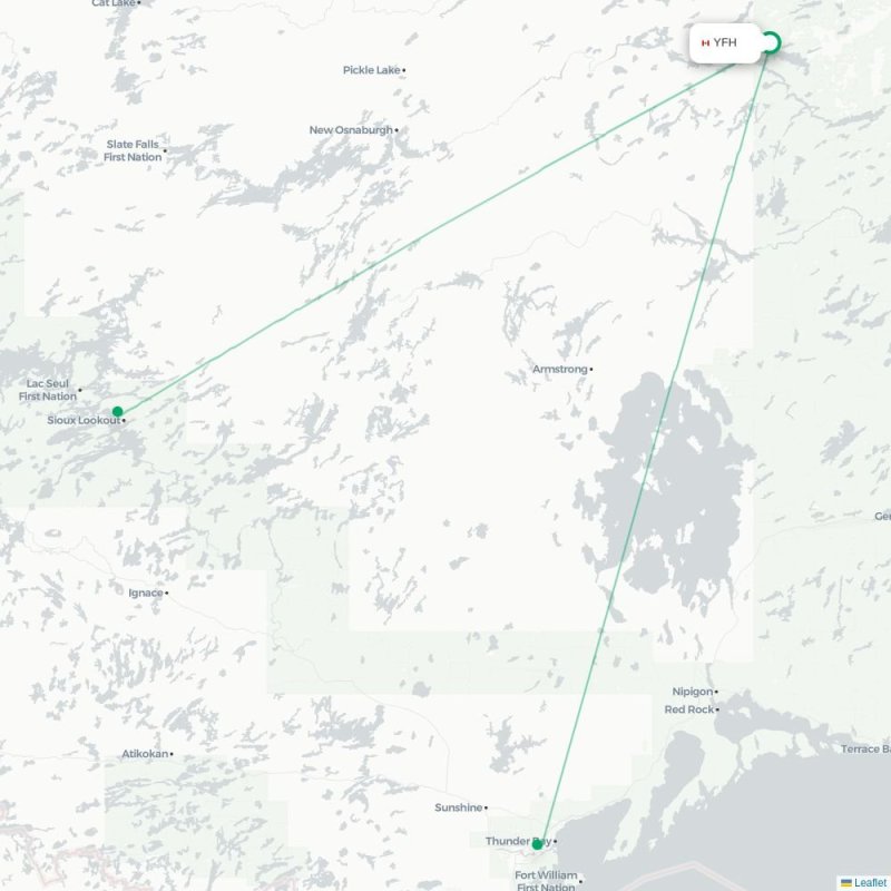 YFH - YLH route map