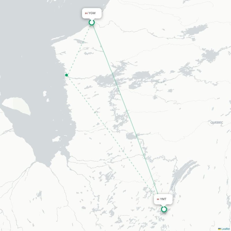 YGW - YMT route map