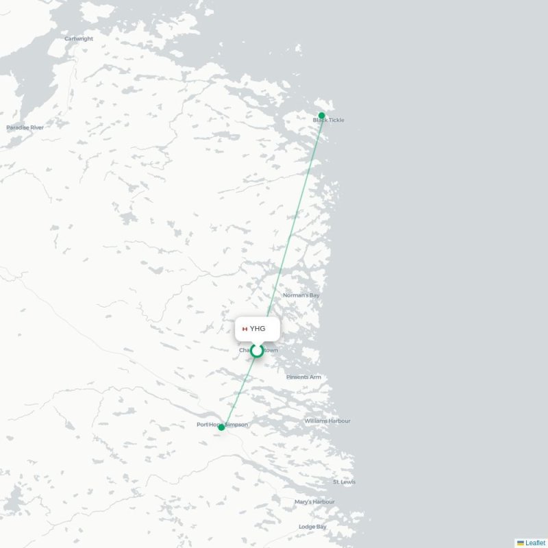 YHG - YBI route map
