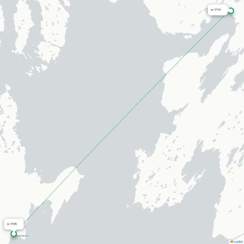 YHK - YYH route map