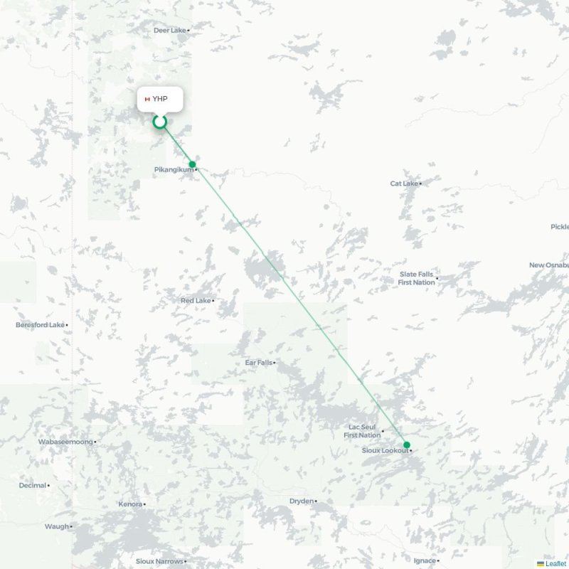 YHP - YVZ route map