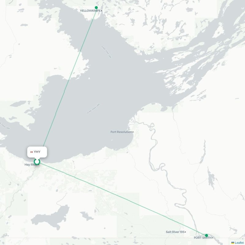 YHY - YEG route map
