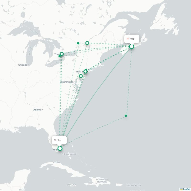 YHZ - FLL route map