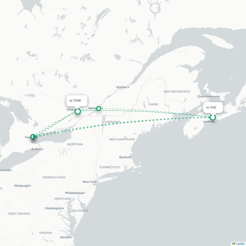 YHZ - YOW route map