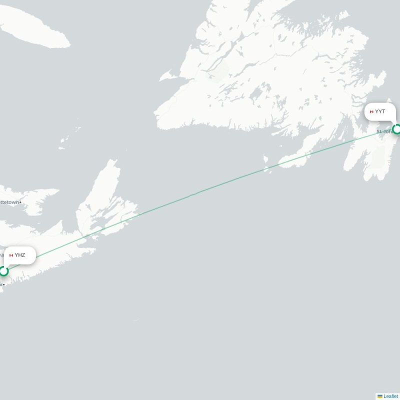 YHZ - YYT route map