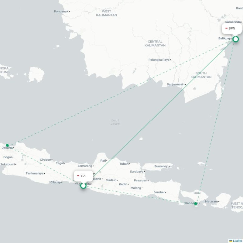 YIA - BPN route map