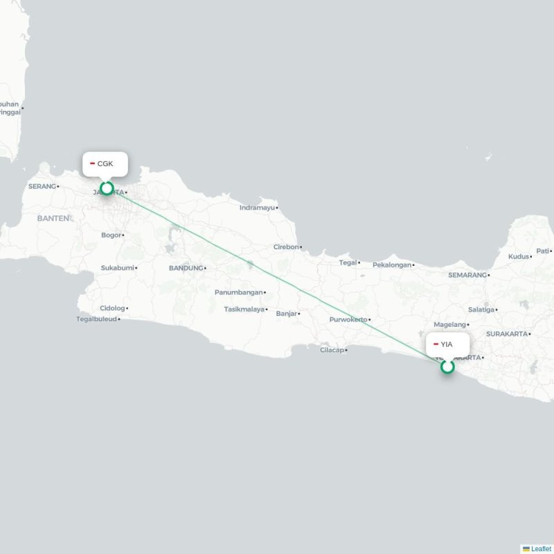 YIA - CGK route map
