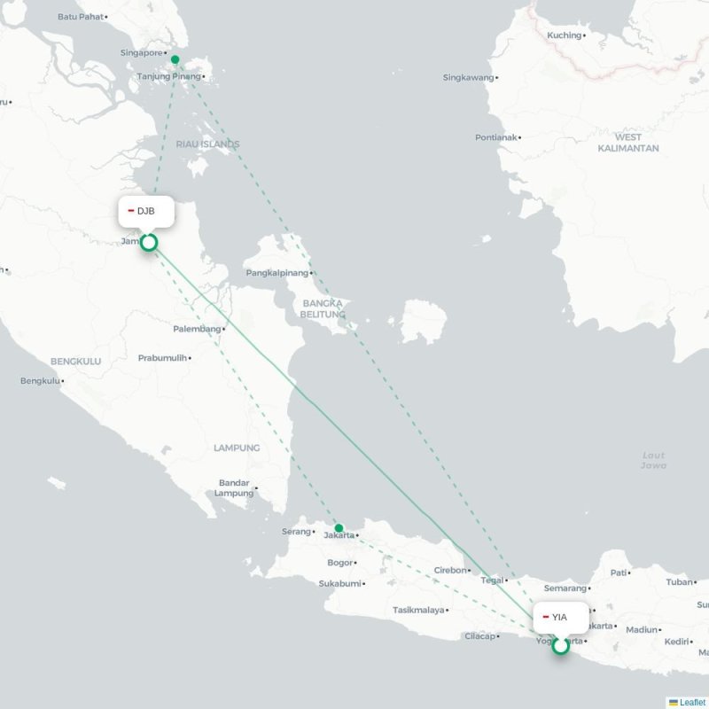 YIA - DJB route map