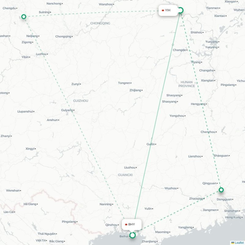 YIH - BHY route map