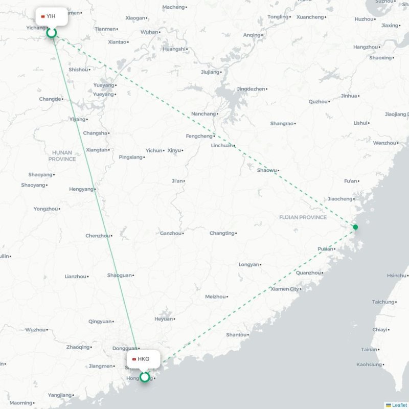 YIH - HKG route map