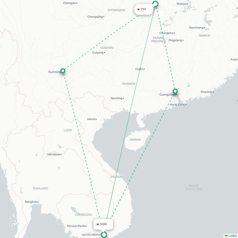 YIH - SGN route map