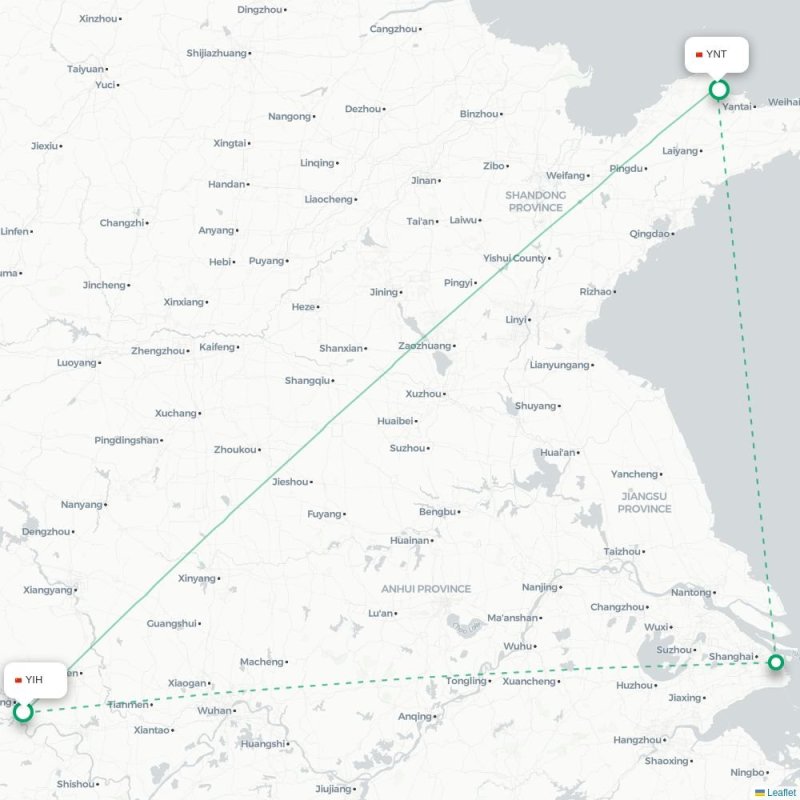 YIH - YNT route map