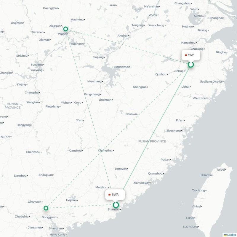 YIW - SWA route map