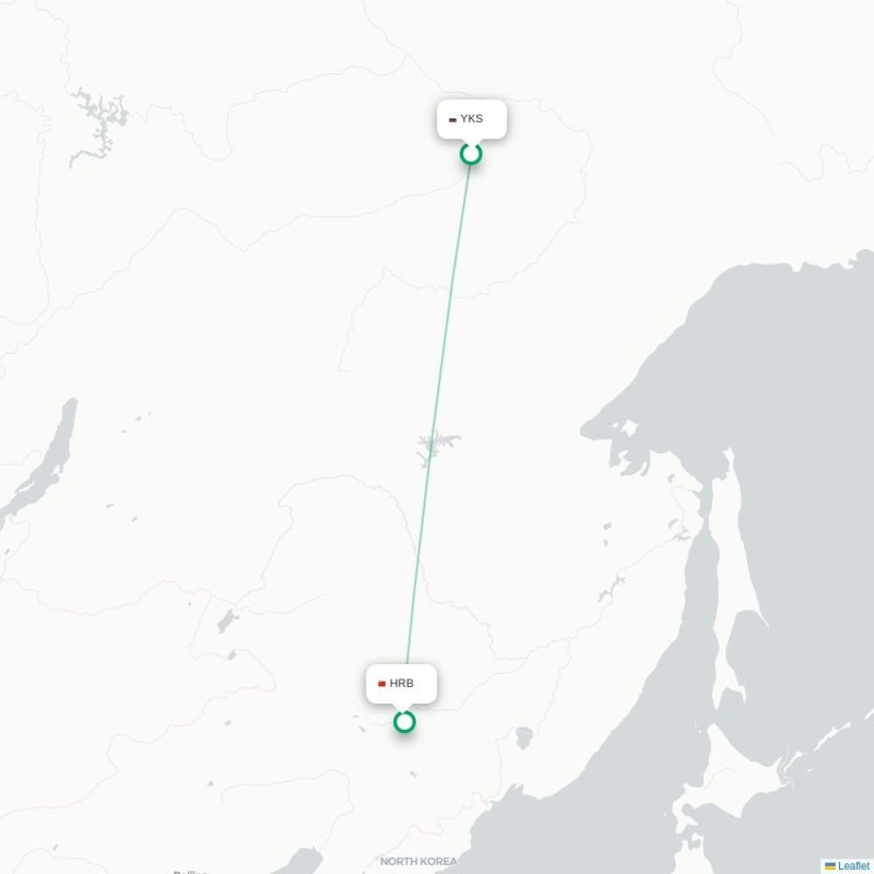 YKS - HRB route map