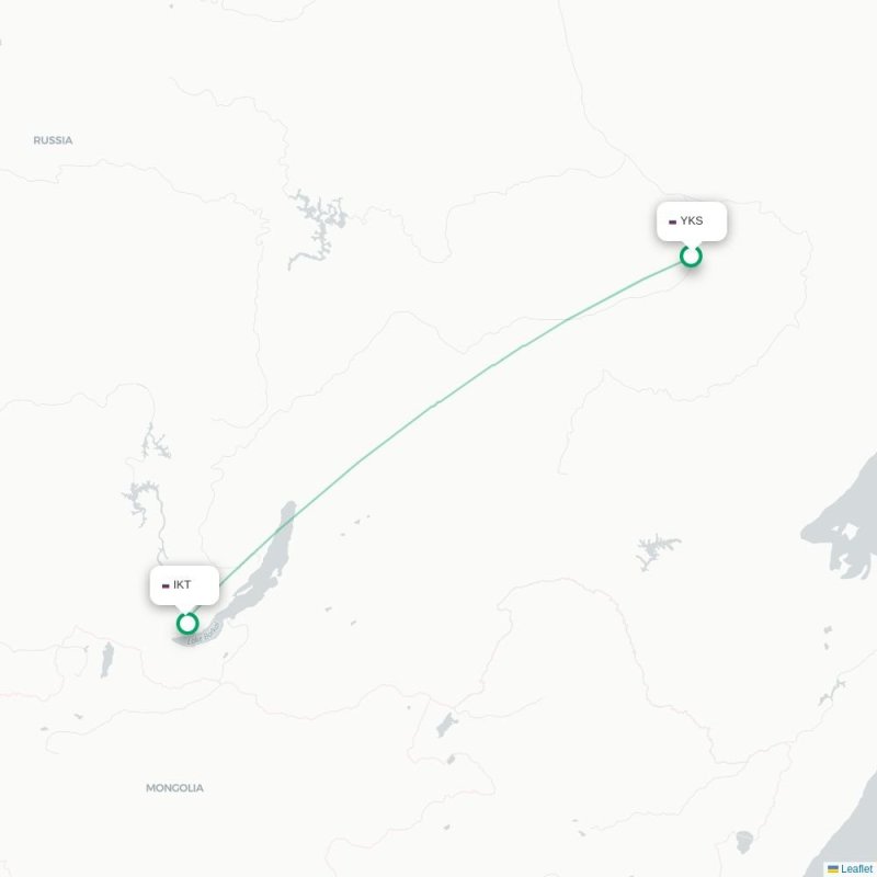 YKS - IKT route map