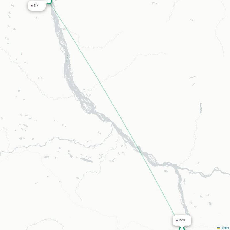 YKS - ZIX route map