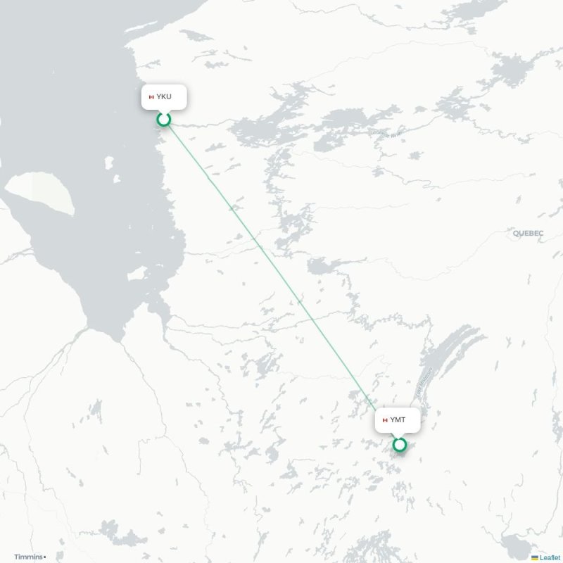 YKU - YMT route map