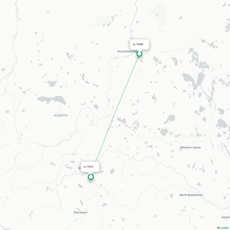 YMM - YEG route map