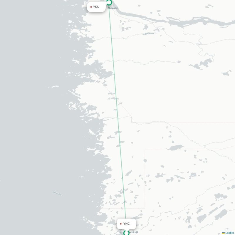 YNC - YKU route map
