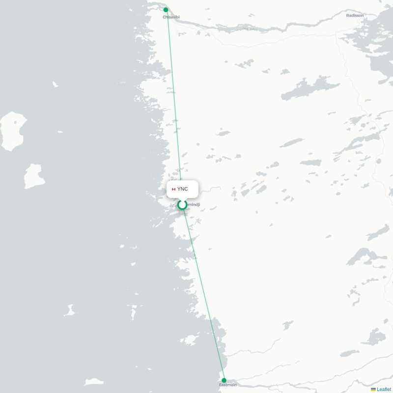 YNC - ZEM route map