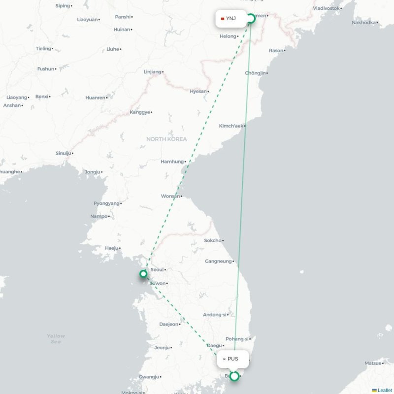 YNJ - PUS route map