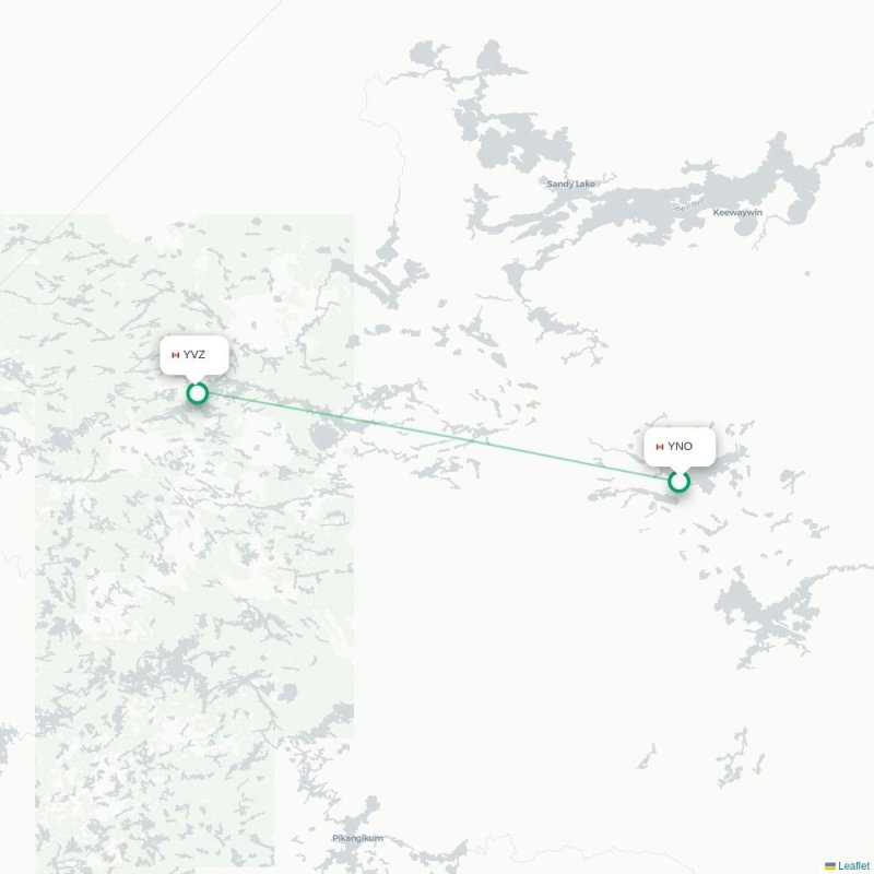 YNO - YVZ route map