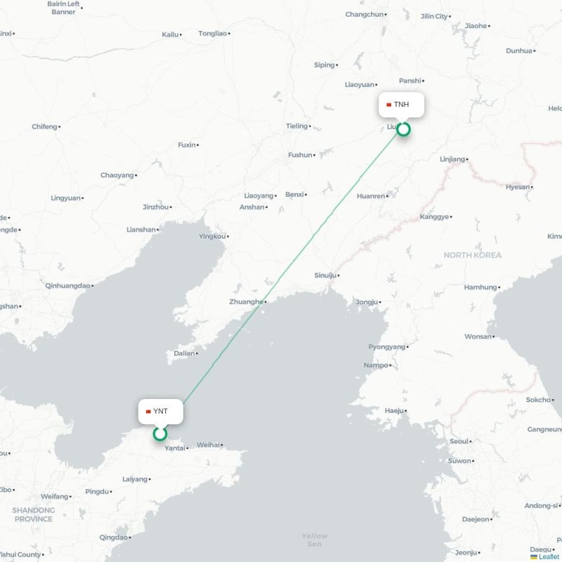 YNT - TNH route map