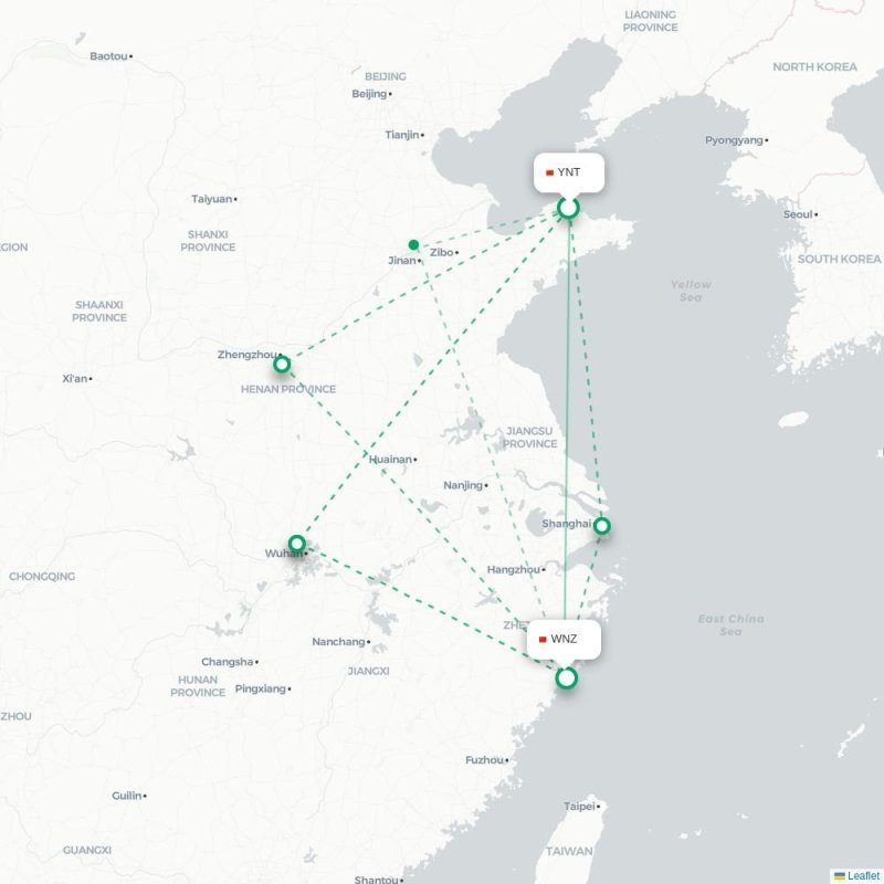 YNT - WNZ route map