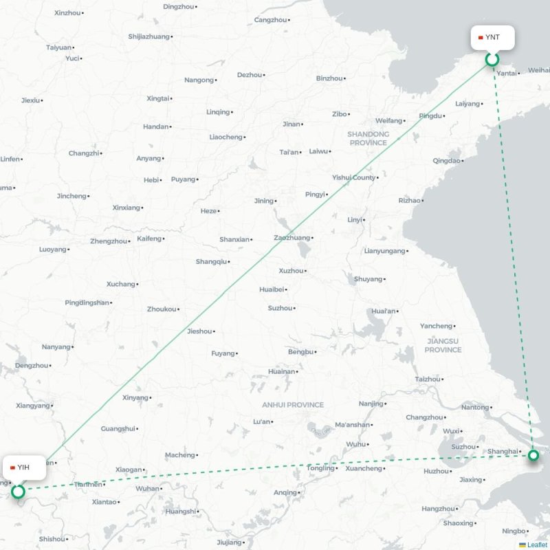 YNT - YIH route map